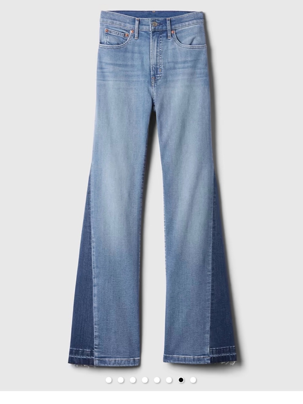 Gap 70s High Rise Flare Patched Denim Jeans